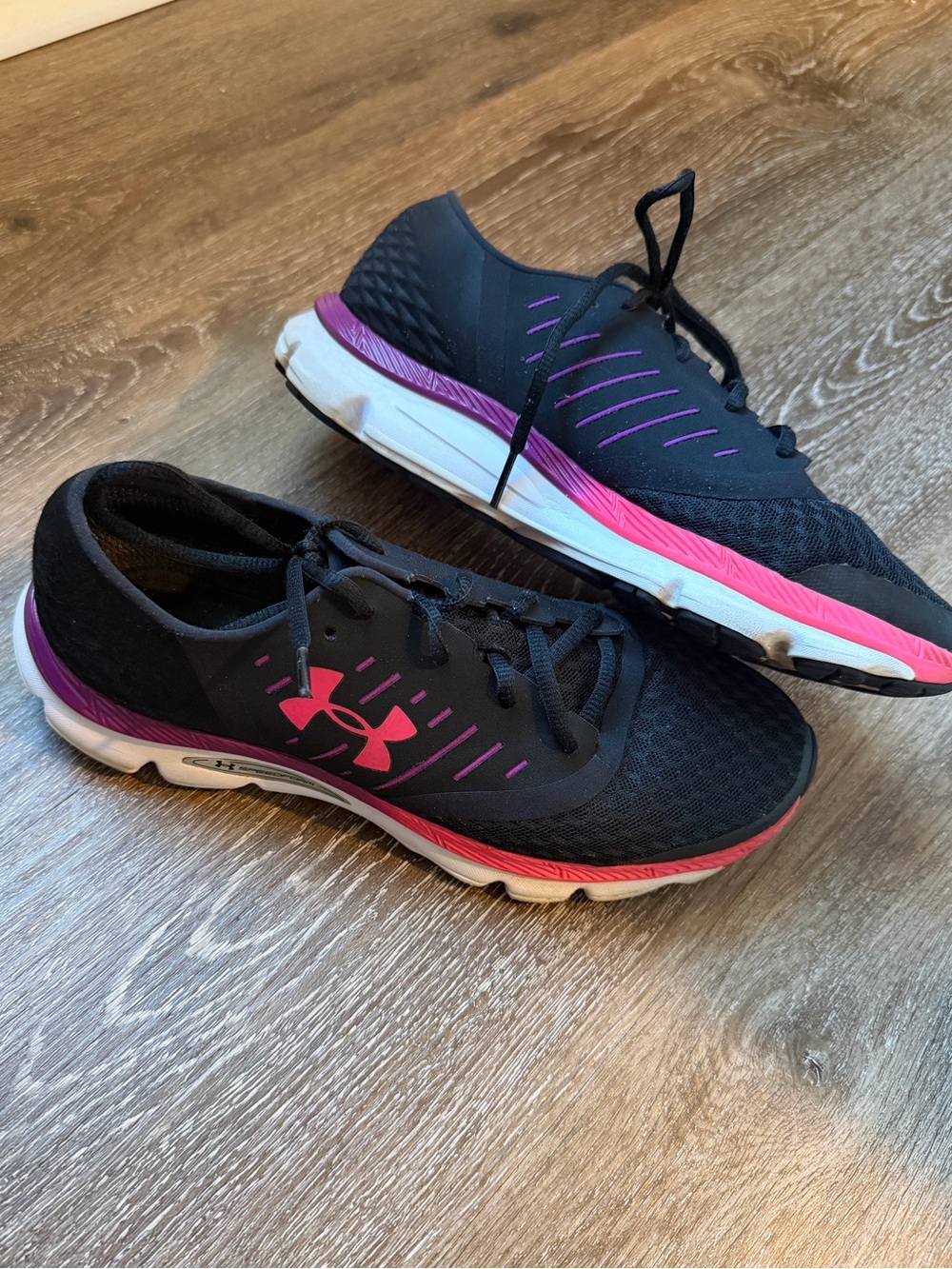 Under Armour SpeedForm Running Shoes Black Pink Women’s Athletic Sneakers